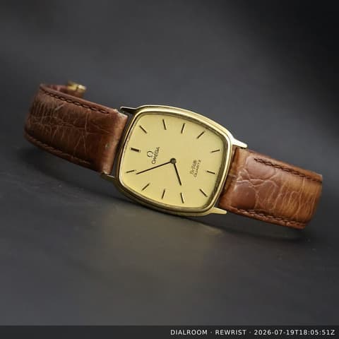Omega De Ville Quartz | Gold Plated Tonneau | Gold Dial
